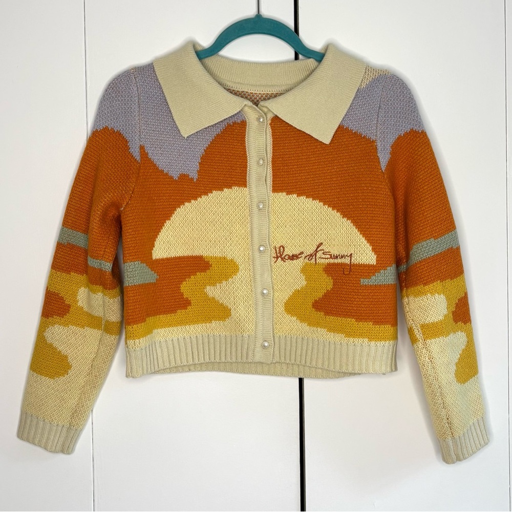 House of Sunny Daytripper Cropped Sweater Size Medium